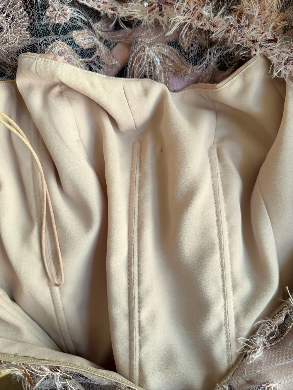 Vintage‎ Lourdes Chavez Silk Fairycore Beaded Top & Tiered Maxi Skirt Set
